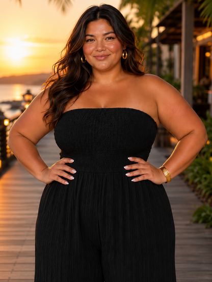 Hallara Strapless Plus Size Jumpsuit