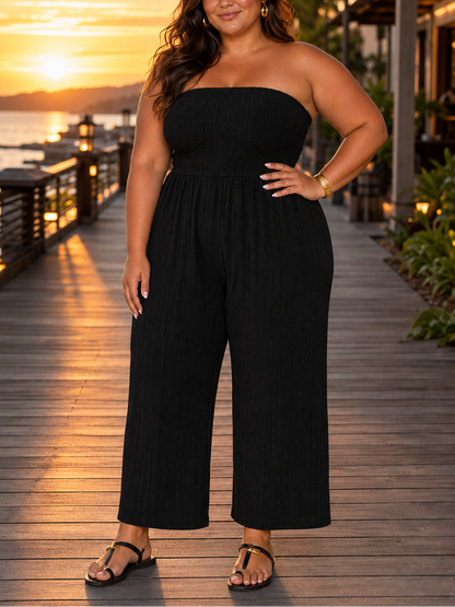 Hallara Strapless Plus Size Jumpsuit
