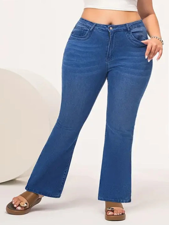 Kristen Plus Size High Waist Flare Jeans