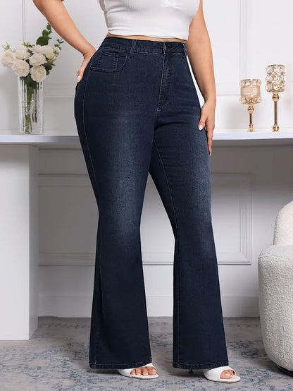 Susan Plus Size High Waist Flare Jeans