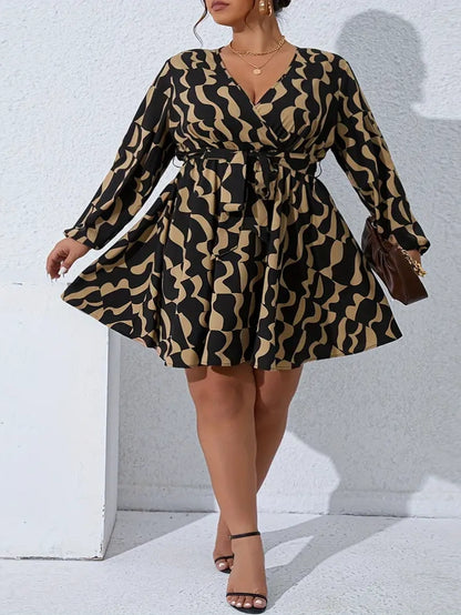 Avery Plus Size Printed Cocktail Dress