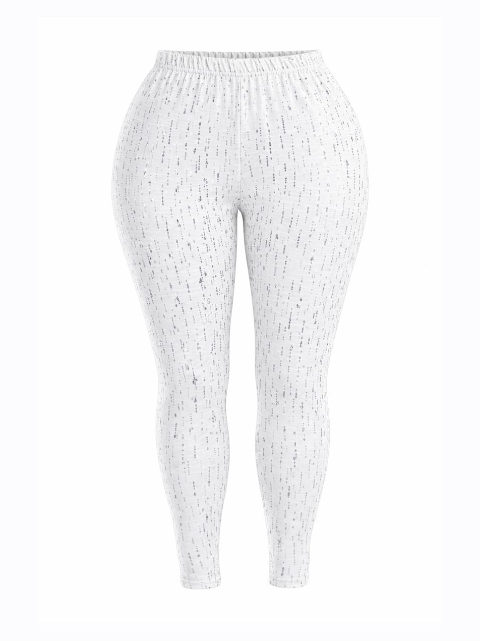 Savvy Silver Splatter Plus Size Leggings