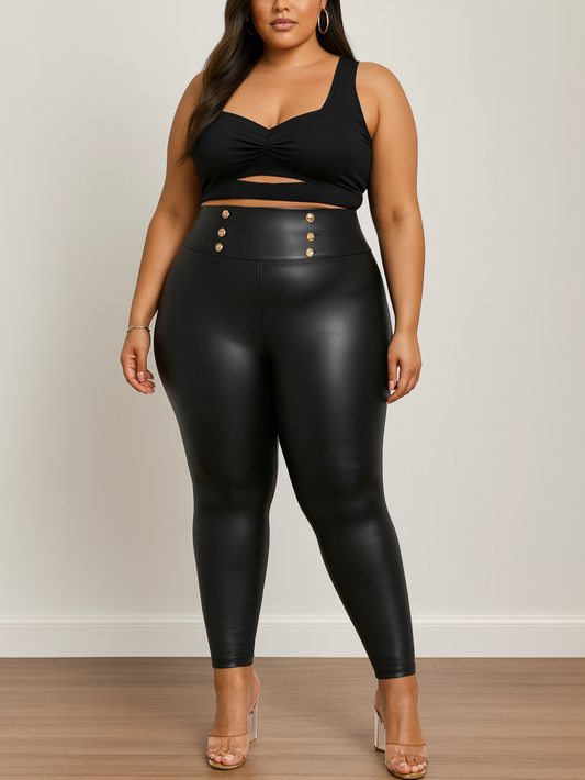 Selena Faux Leather Plus Size Leggings