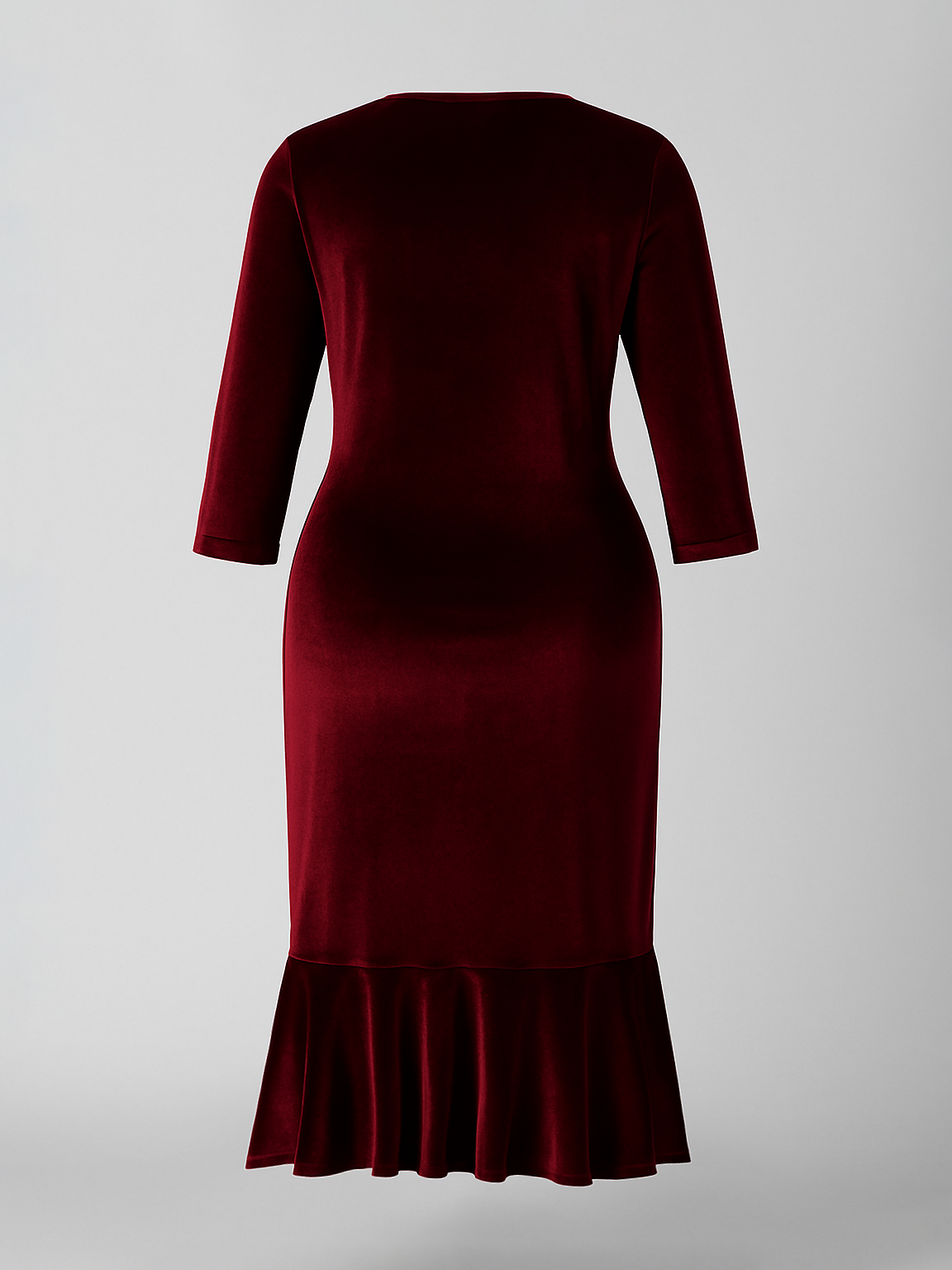 Blossom Velvet Plus Size Dress in Burgandy