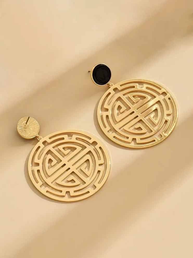 Maze Cutout Statement Earrings