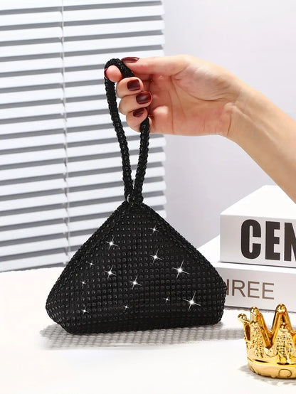 Black Rhinestone Evening Pouch