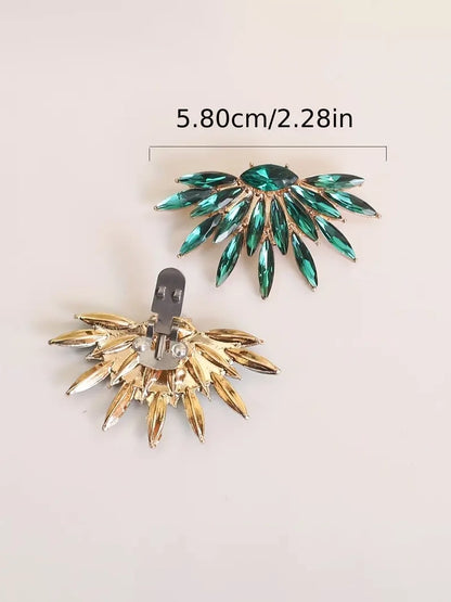 Green Rhinestone Shoe Clips