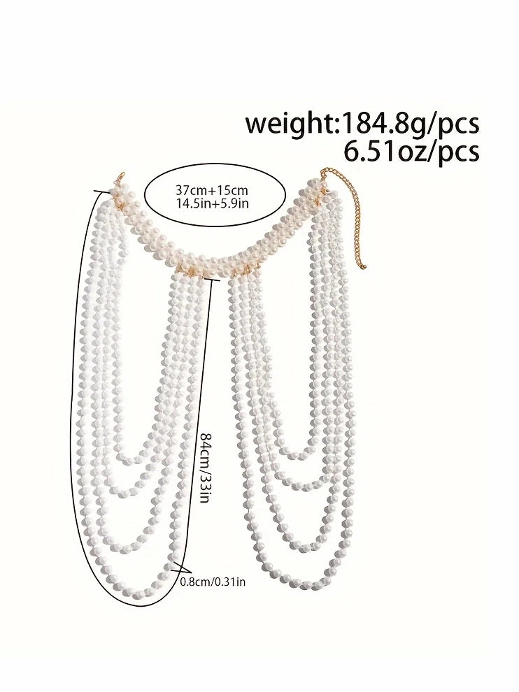 Over The Shoulder Plus Size Pearl Chain