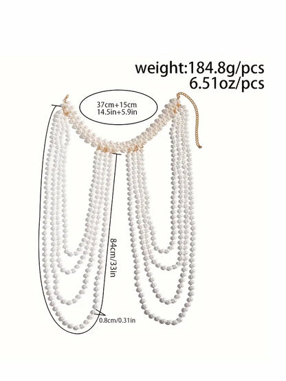 Over The Shoulder Plus Size Pearl Chain