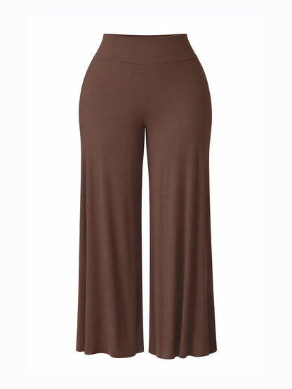 Lyra Wide-Leg Plus Size Pant in Chocolate