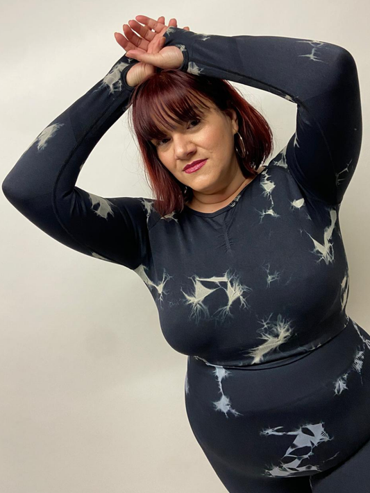 Hazel Plus Size L/S Crop Top by Run Free by Vee