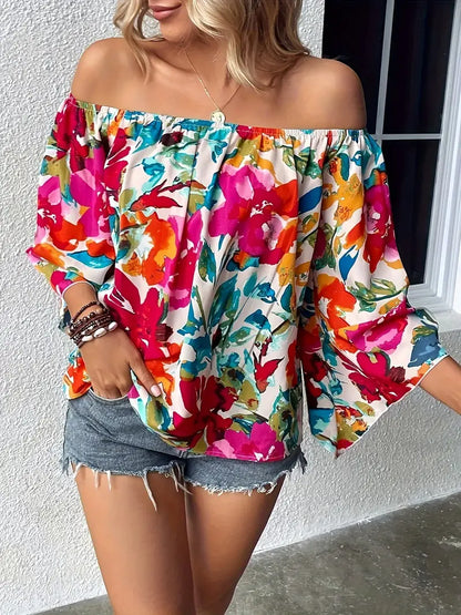 Leane Plus Size Floral Print Blouse