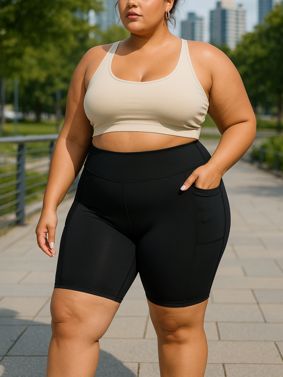 Canna Plus Size Bike Shorts by Run Free by Vee