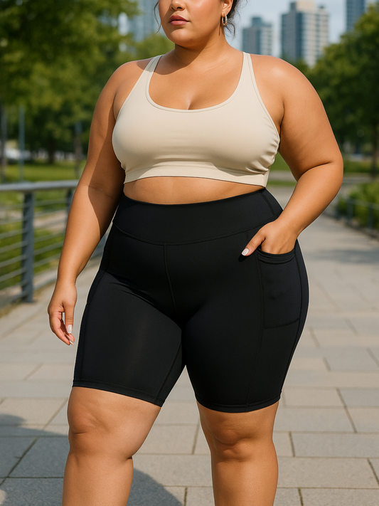 Canna Plus Size Bike Shorts by Run Free by Vee