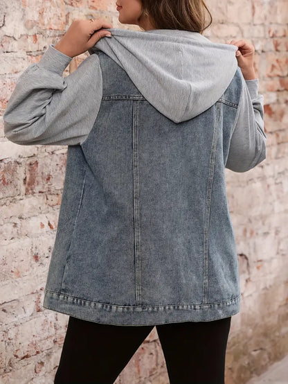 Aurora Hooded Plus Size Denim Jacket