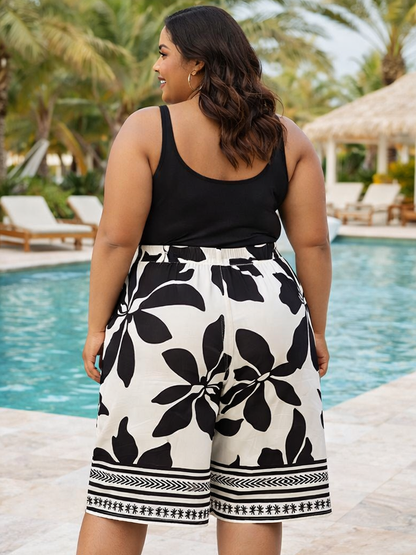 Macy Botanical Plus Size Shorts
