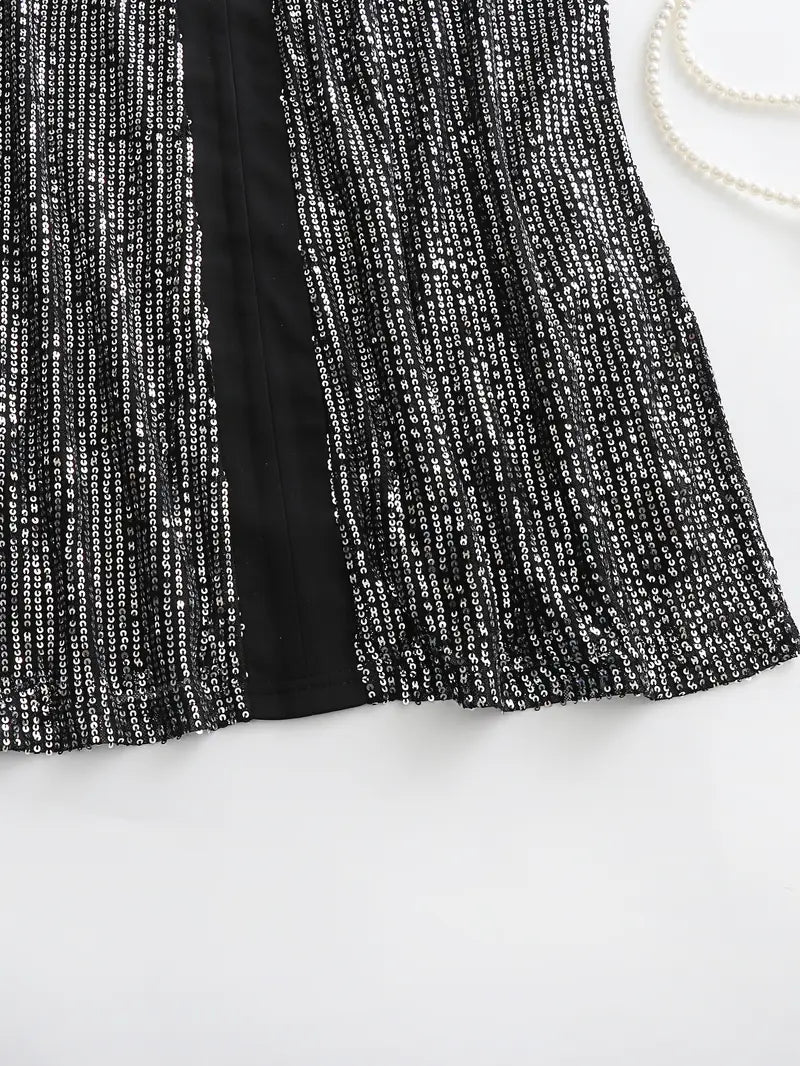 Chloe Plus Size Colour Block Sequin Tank