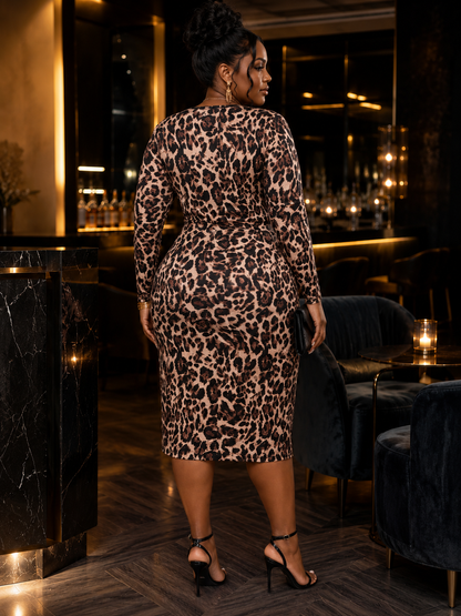 Adore Leopard Plus Size Dress