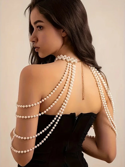Over The Shoulder Plus Size Pearl Chain