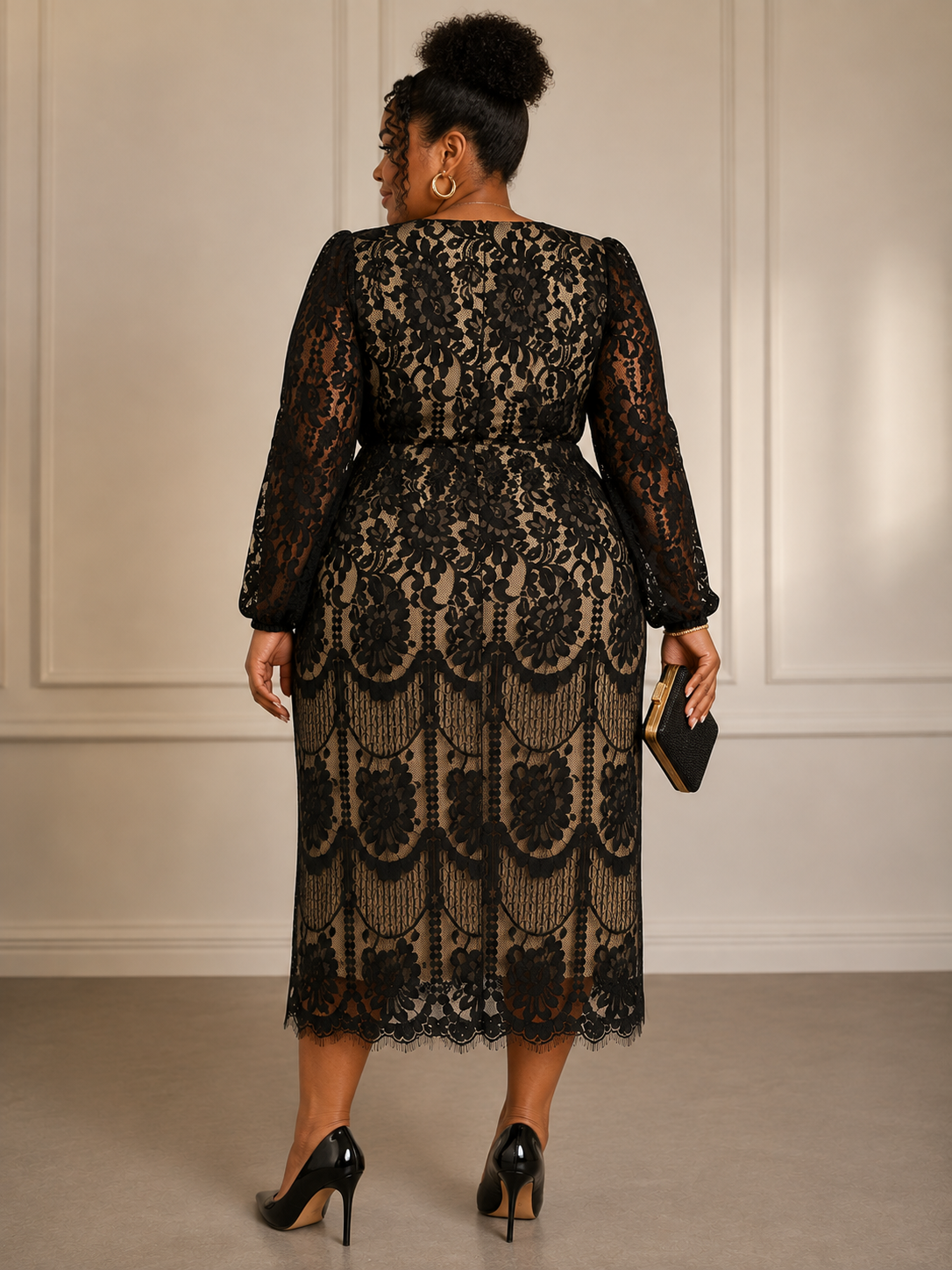 Korinna Lace Plus Size Cocktail Dress