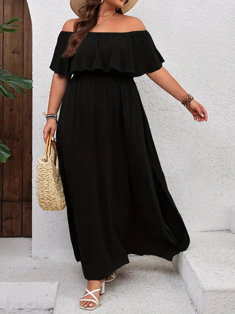 Odella Plus Size Off Shoulder Maxi Dress