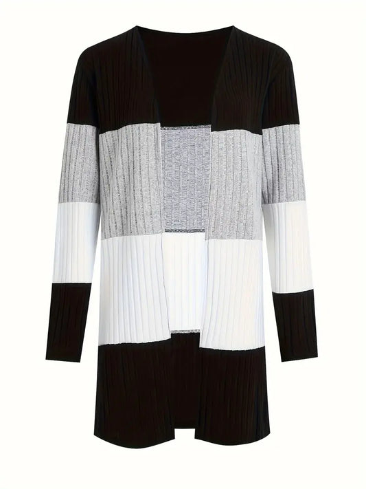 Jessy Plus Size Knit Colour Block Cardi