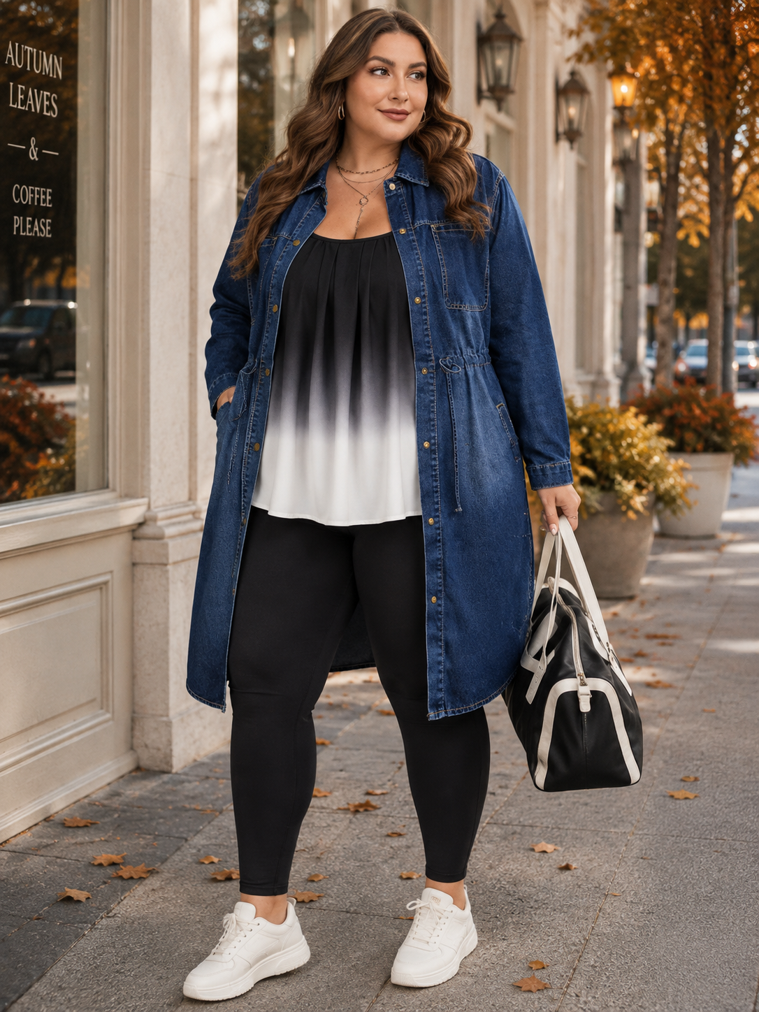 Tiffany Long Plus Size Jean Jacket