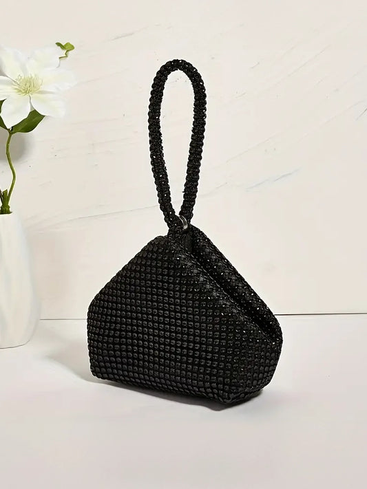 Black Rhinestone Evening Pouch