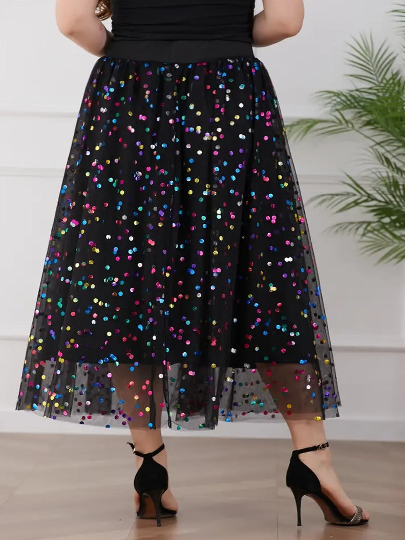 Taylor Plus Size Polka Dot Party Skirt