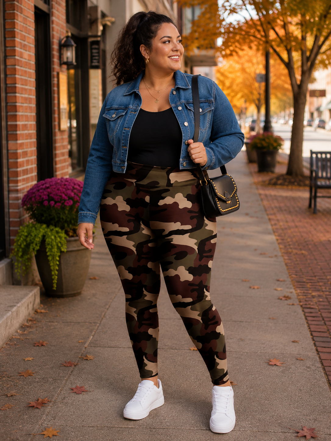 Camo High Waisted Plus Size Leggings