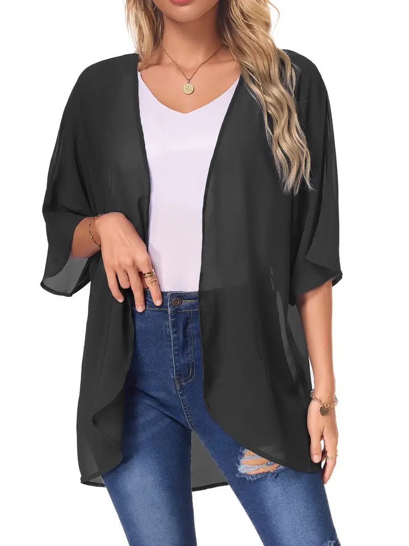 Sly Plus Size Chiffon Kimono