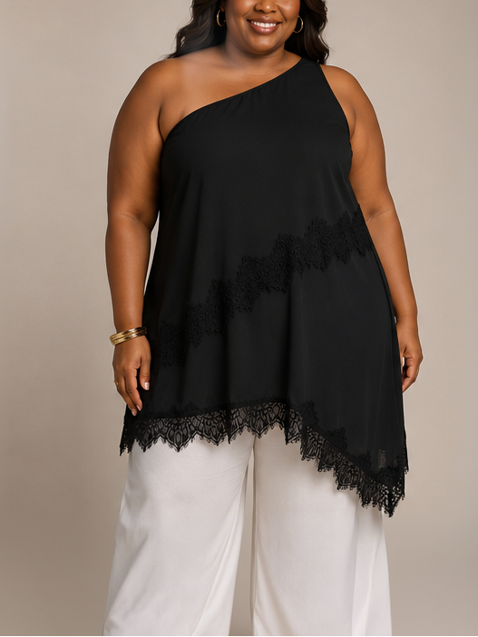 Sabrina One Shoulder Plus Size Top