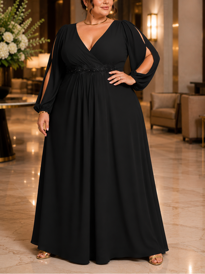 Laura A-Line Plus Size Chiffon Dress