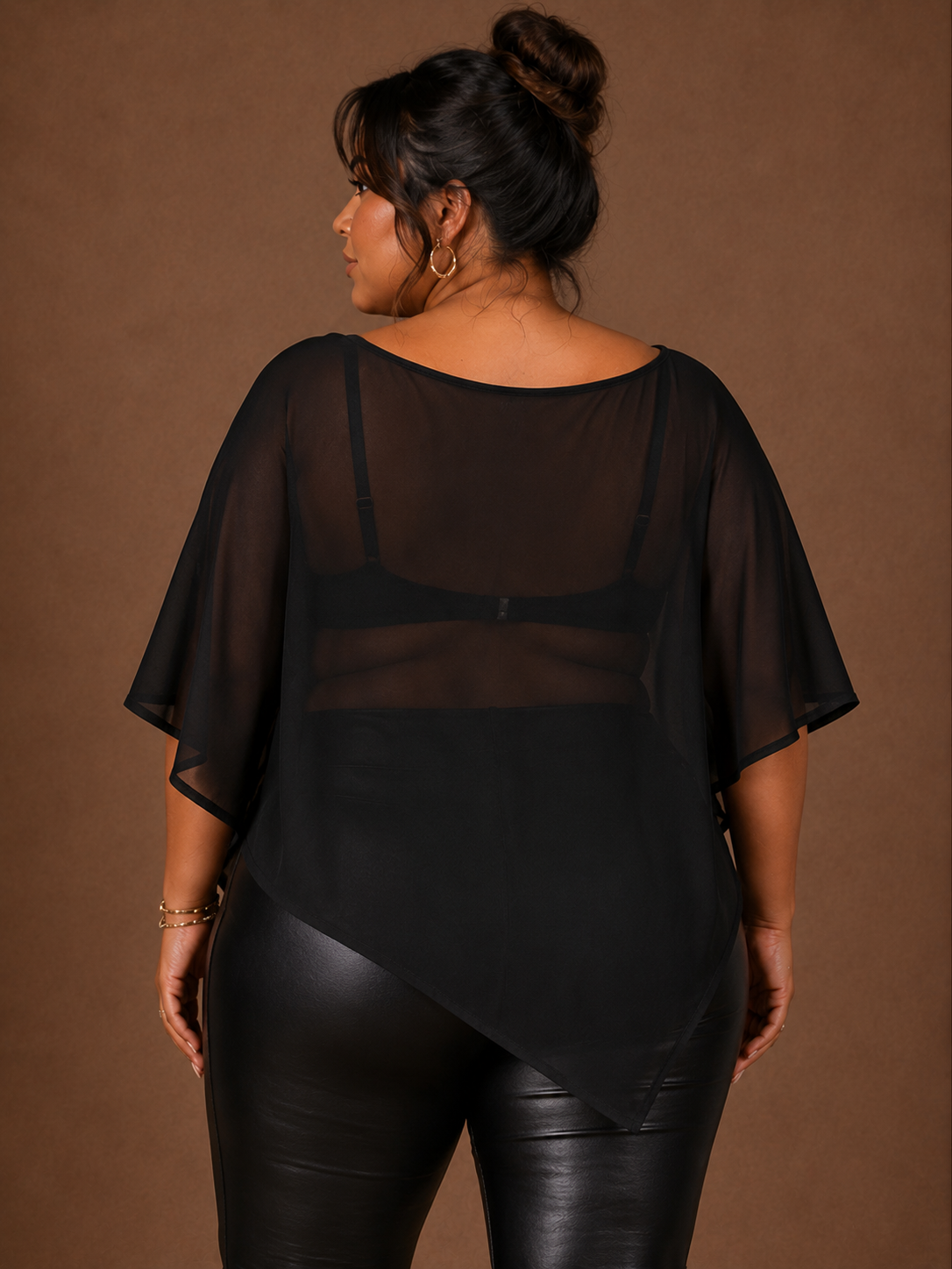 Helena Sheer Asymmetrical Plus Size Overlay