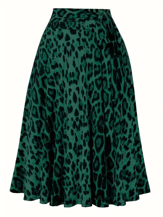 Kristelle Plus Size Leopard Print Skirt