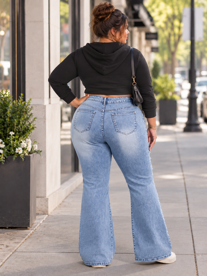 Ramona Distressed Plus Size Flared Jeans