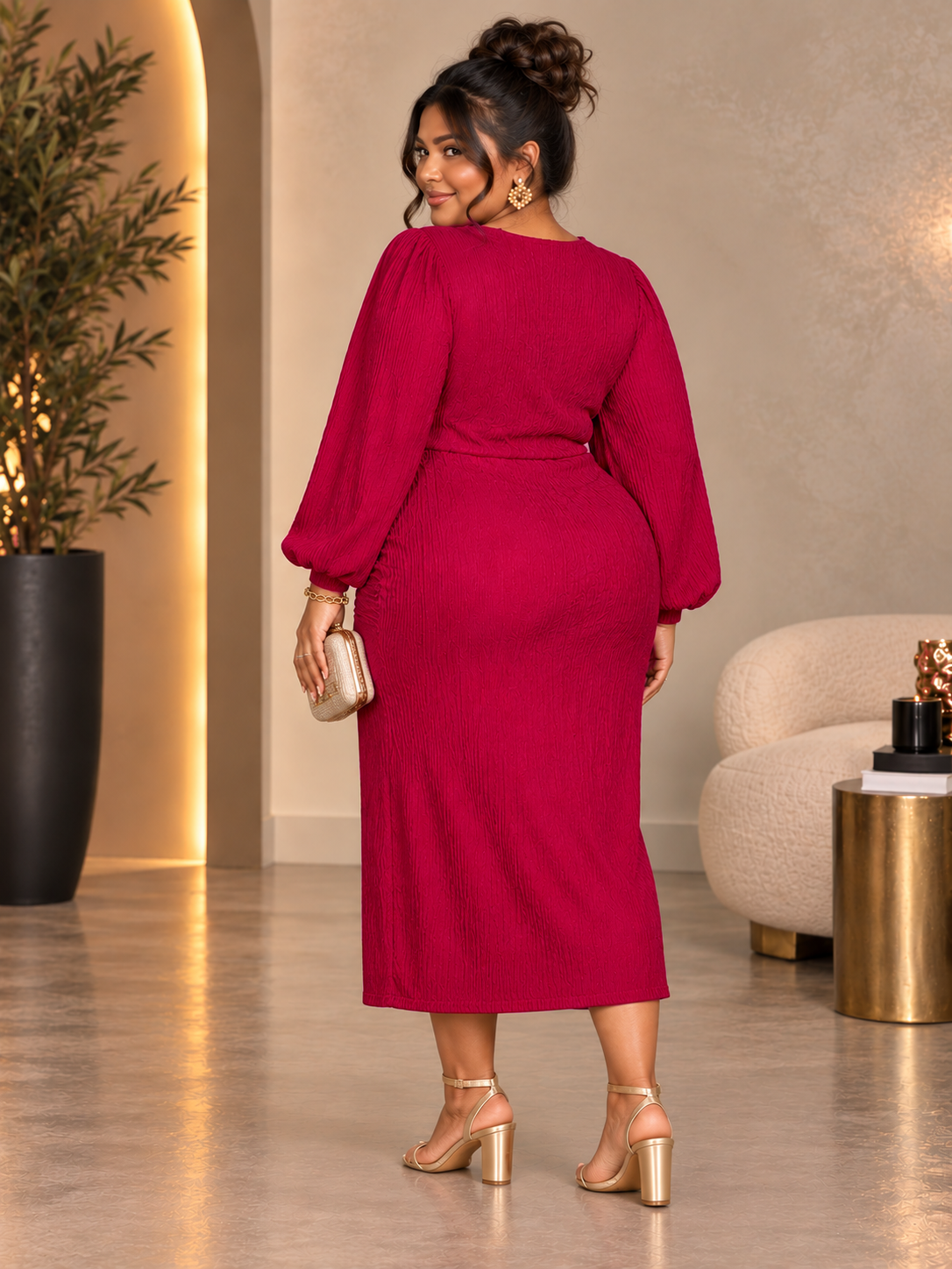 Valentina Twist Plus Size Cocktail Dress