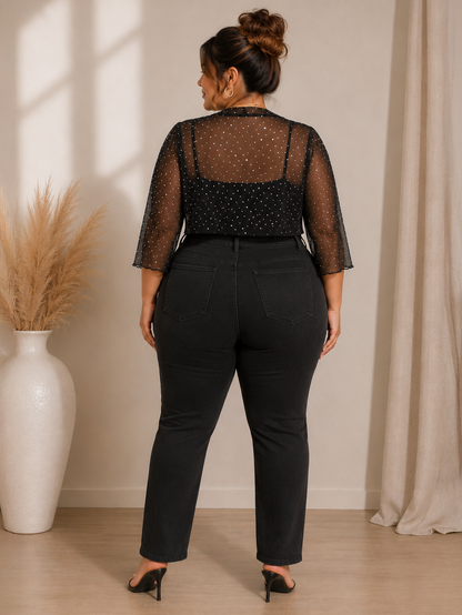 Sheer Cropped Plus Size Bolero