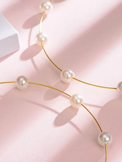 Extra Large Hoop Earrings With Pearl Details