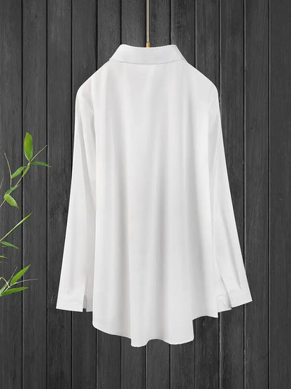 Samantha Plus Size Long White Shirt