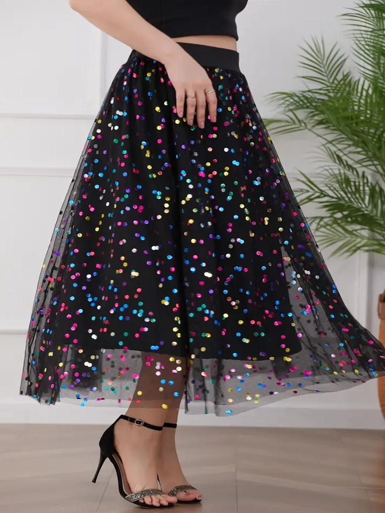 Taylor Plus Size Polka Dot Party Skirt