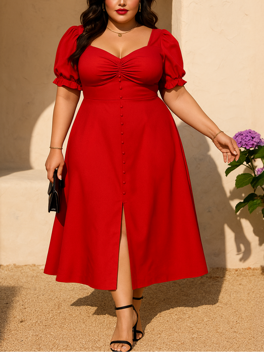 Vada Plus Size Button Down Dress