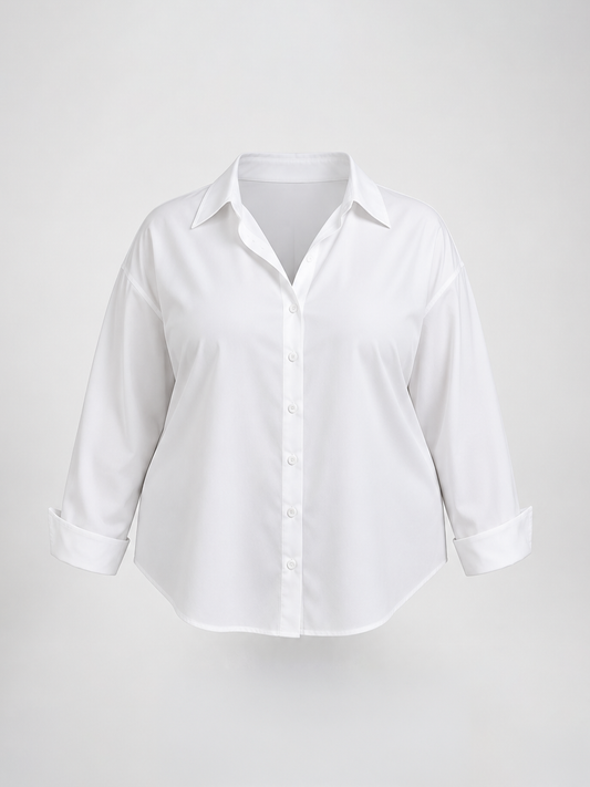 Classic Button Down Plus Size Blouse