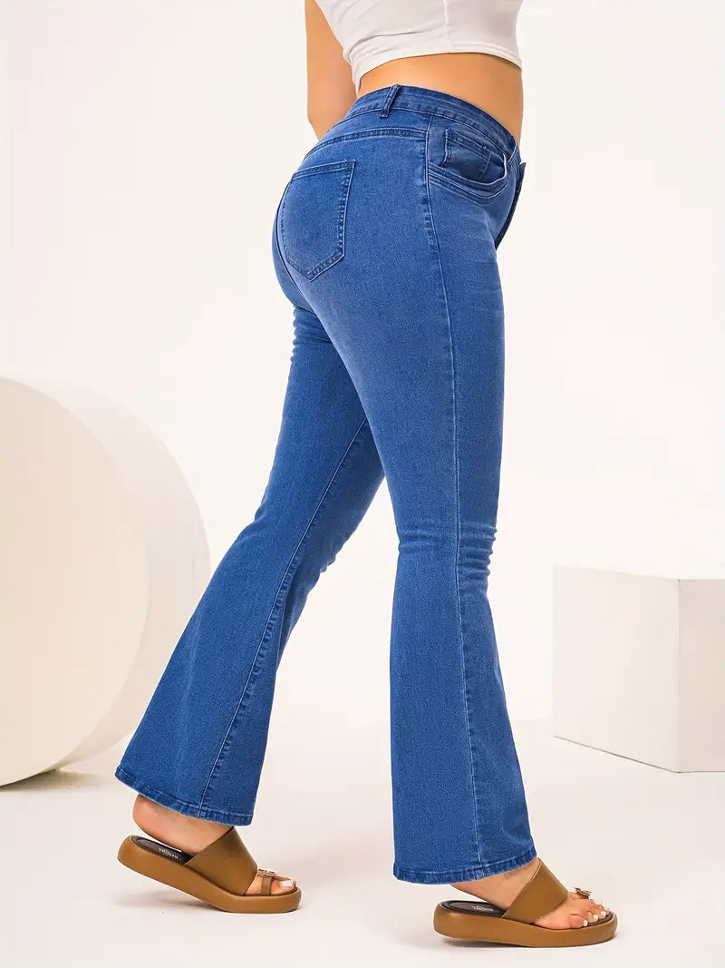 Kristen Plus Size High Waist Flare Jeans