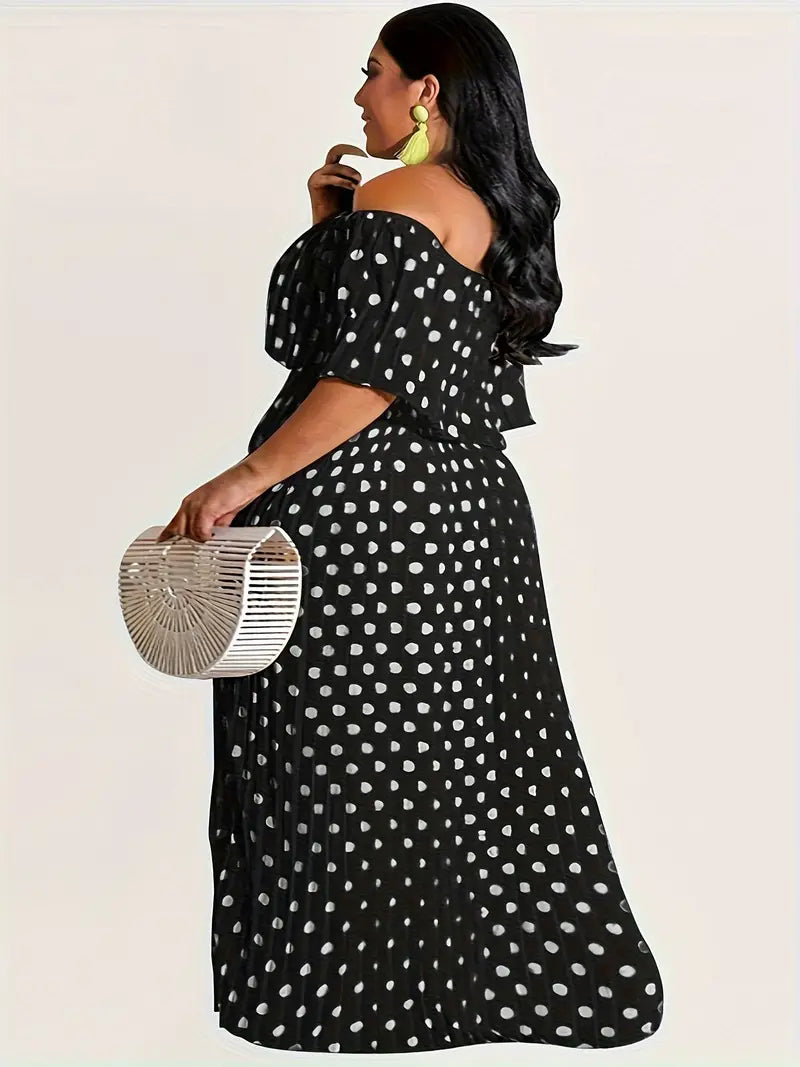 Laramie Plus Size Pleated Chiffon Maxi Dress