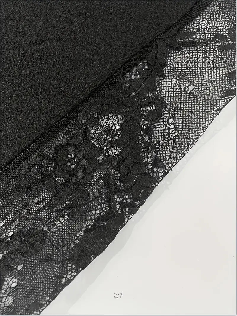 Liora Lace Insert Wide Leg Plus Size Pants