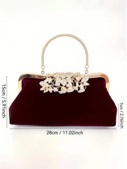 Elegant Evening Bag With Rhinestone Closure