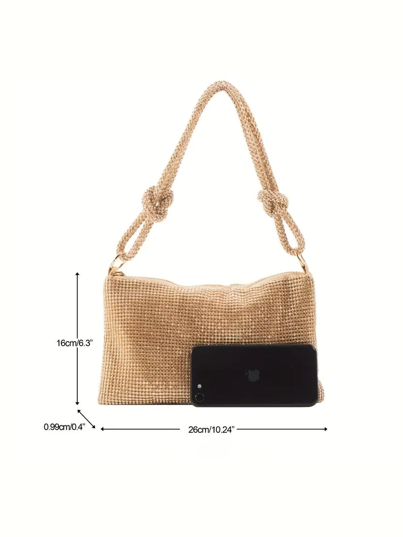 Gold Knotted Handle Evening Bag