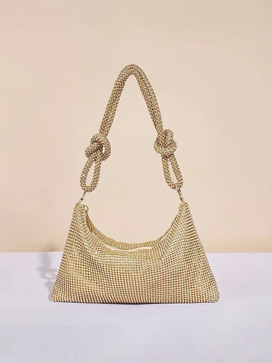 Gold Knotted Handle Evening Bag