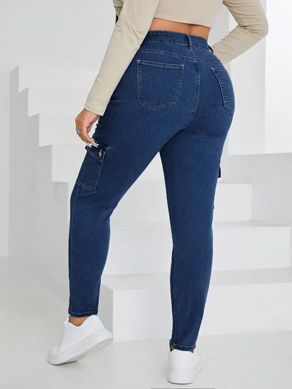 Melody Plus Size High Waist Cargo Skinny Jeans